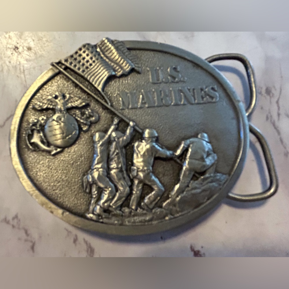 Vintage brass U.S. Marine belt buckle